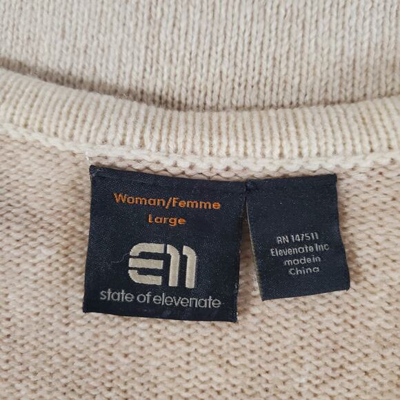 State of Elevenate Womens 100% Lambswool Sweater Size L Aztec Tribal Nordic Knit - Picture 8 of 13